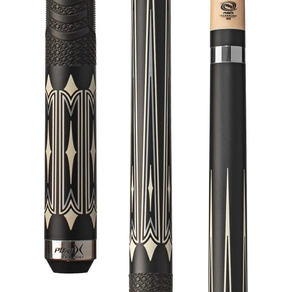 Pure X Matte Black & Imitation Bone Cue with MZ Grip – Crosby's Pure X Matte Black & Imitation Bone Cue with MZ Grip – Crosby's